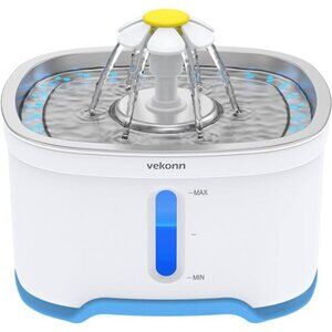 Cat Water Fountain with StainlessSteel Top,2.5L Pet Water Fountain with LedLight